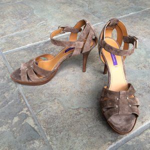 Taupe suede sandal